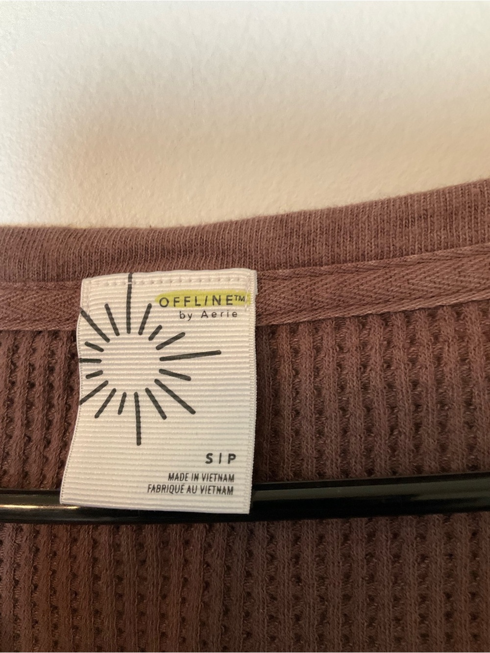 OFFLINE By Aerie Mauve Waffle Knit Oversized Pullover Small - Picture 4 of 5